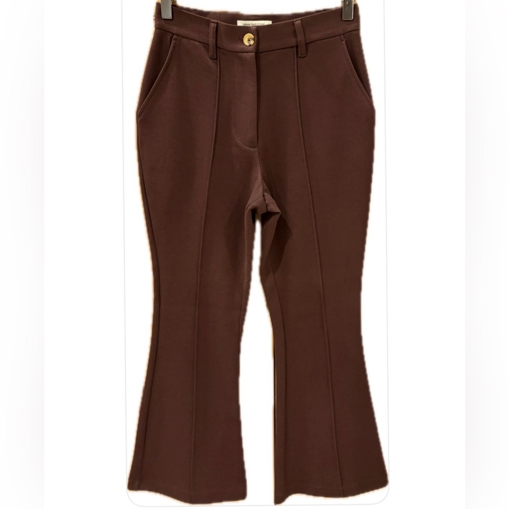 Urban Outfitters Dark Brown High Rise Flare Comfy Stretch Knit Trousers S-P